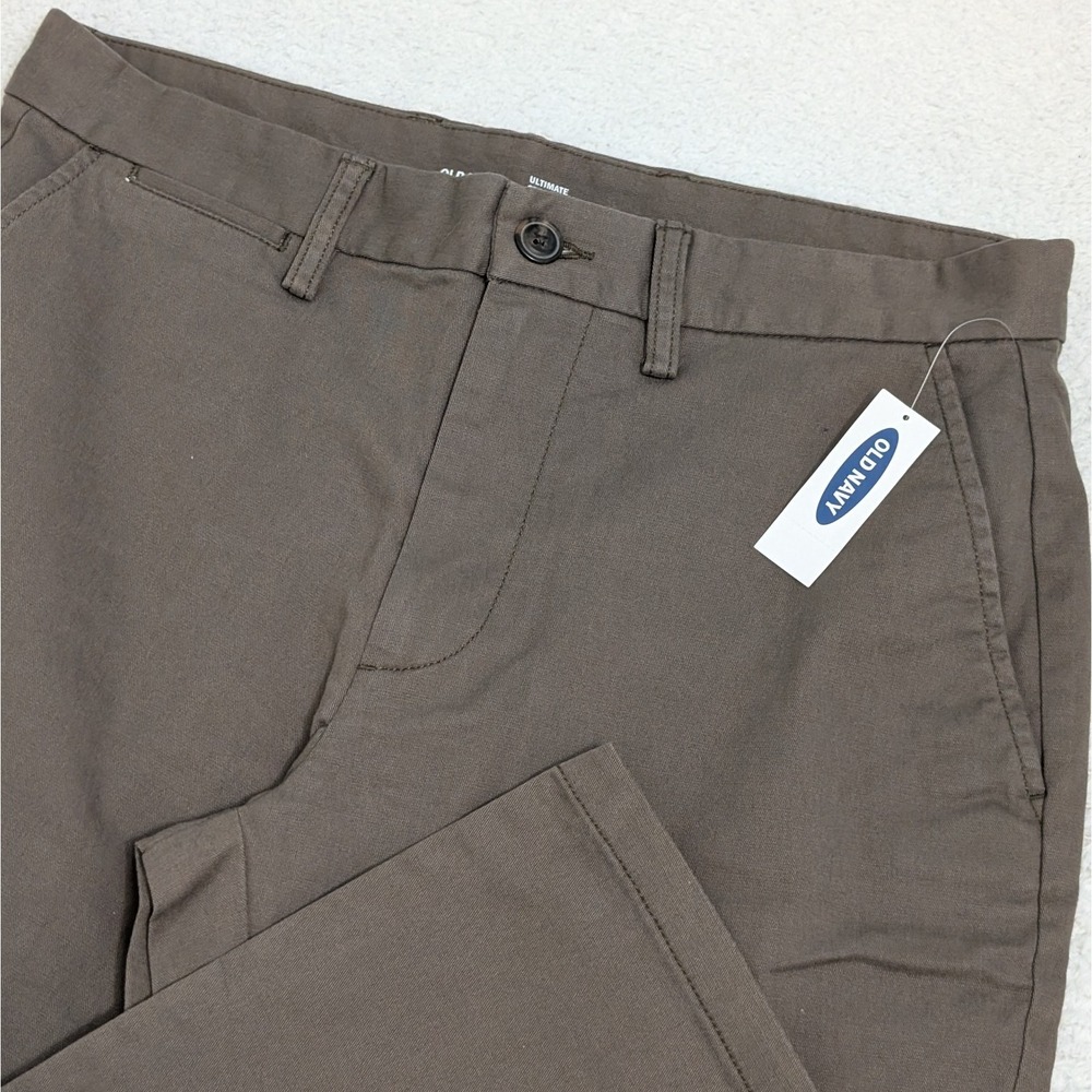 NEW Old Navy Straight‎ Ultimate Built-In Flex Chino Pants Mens 31x34 Taupe Brown